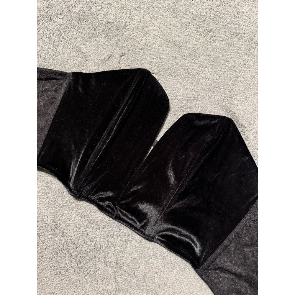 Victoria's Secret Black Velvet Crop Top